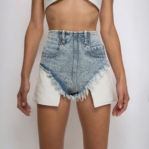 Humans Distressed Layered Denim Shorts – Size Medium